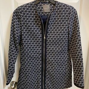 Primark Dark Blue Geometric Blazer-Size 6